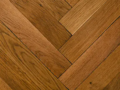 Oak herringbone parquet floor